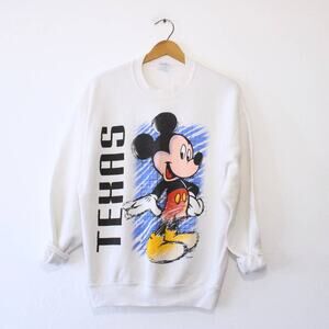 Vintage Walt Disney Mickey Mouse Texas Sweatshirt Large